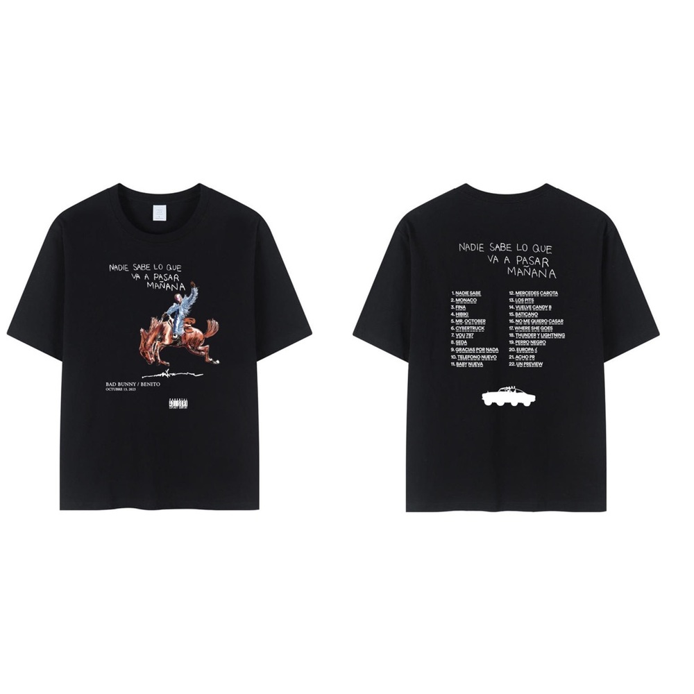 Bad Bunny Benito Nadie Sabe Lo Que Va A Pasar Tshirt The Most Wanted 100%COTTON